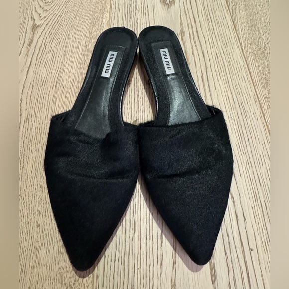 Miu Miu Shoes - Miu Miu Black Pointed Slip-On Mules